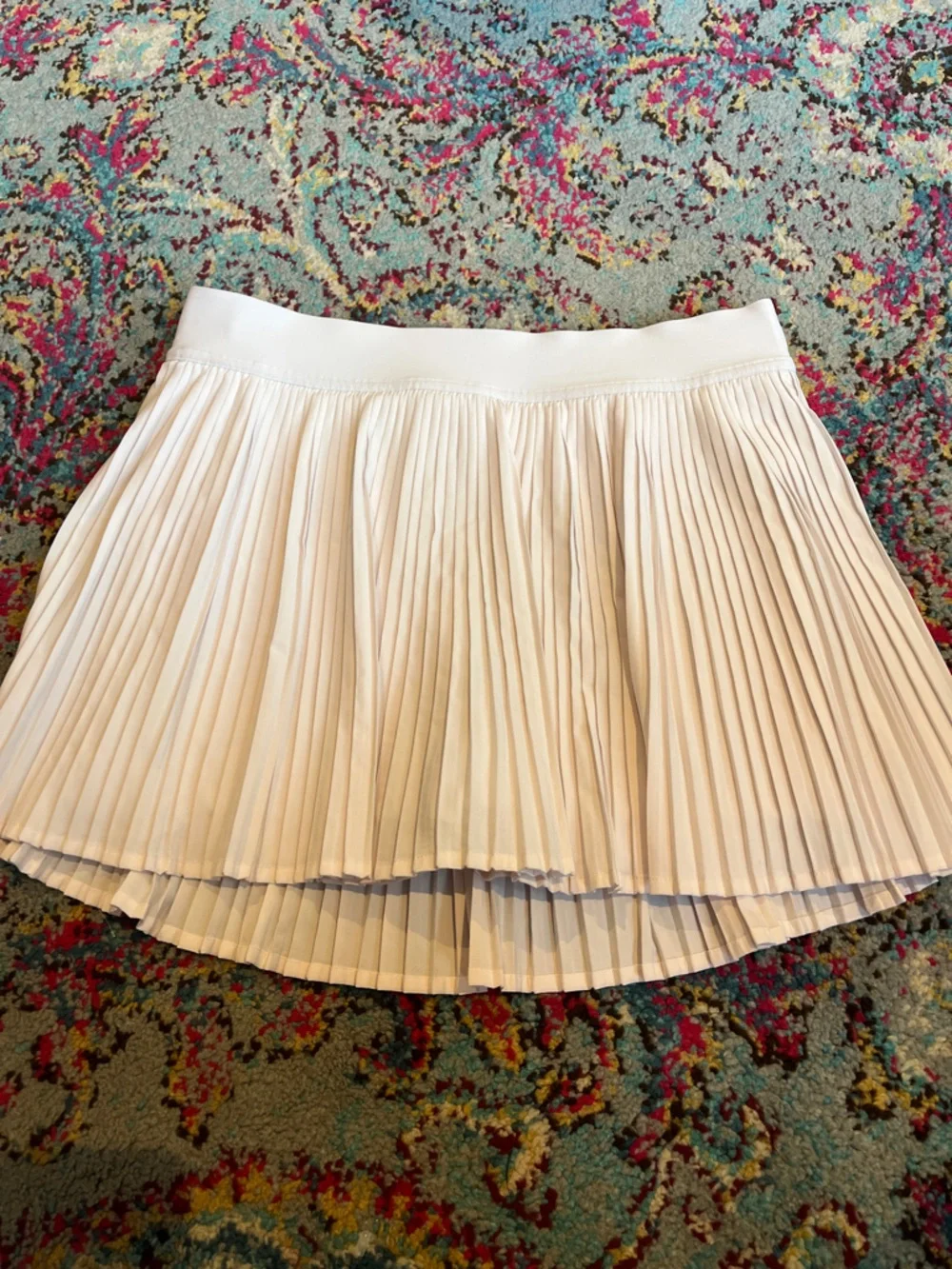 Lulu Pleated A-Line Skirt in Ivory/Cream - Picture 2 of 7